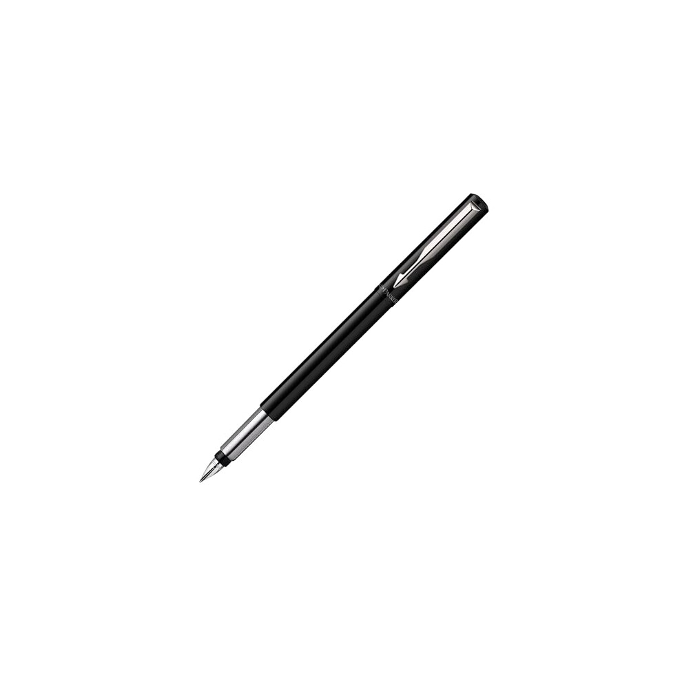 Parker Vector Fountain Pen | With Chrome Trim | Medium Nib | Ink | Hangtab Black/Blue