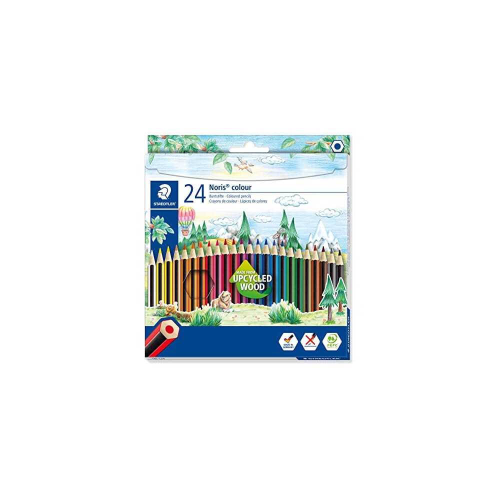 Staedtler 185 C24 Noris Colour Colouring Pencils - 24 Assorted Colours (Pack Of 24 Pencils)