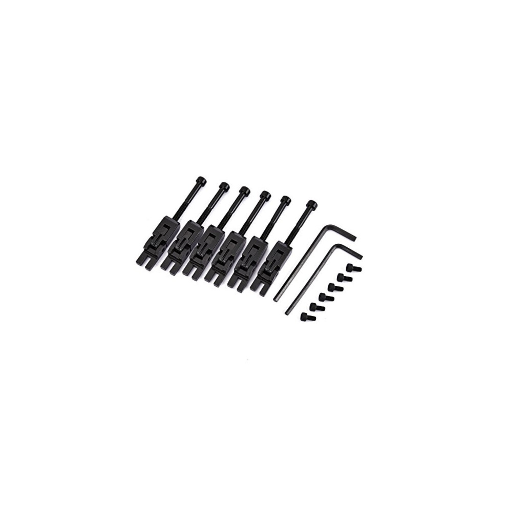 Alnicov Set Of 6 Double Locking System Tremolo Locked Saddles For Floyd Rose Guitar With String Lock Screws