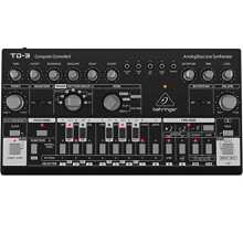 Behringer TD-3-BK Analog Bass Line Synthesizer with VCO, VCF, 16-Step Sequencer, Distortion Effects and 16-Voice Poly Chain