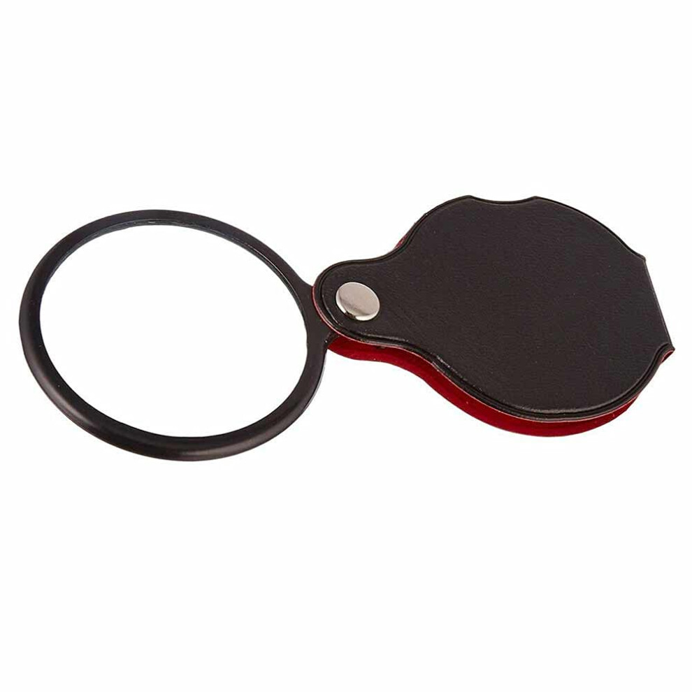 2 Pack 5X Pocket Magnifier with Durable Glass Lens, Folding Reading Loupe for Inspection