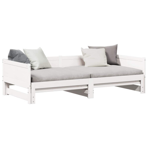vidaXL Pull-out Day Bed White 203.5 x 184 x 56.5 cm Solid Pine Wood 1