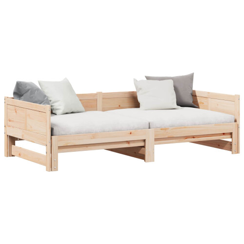 vidaXL Pull-out Day Bed Brown 203.5 x 184 x 56.5 cm Solid Pine Wood 1