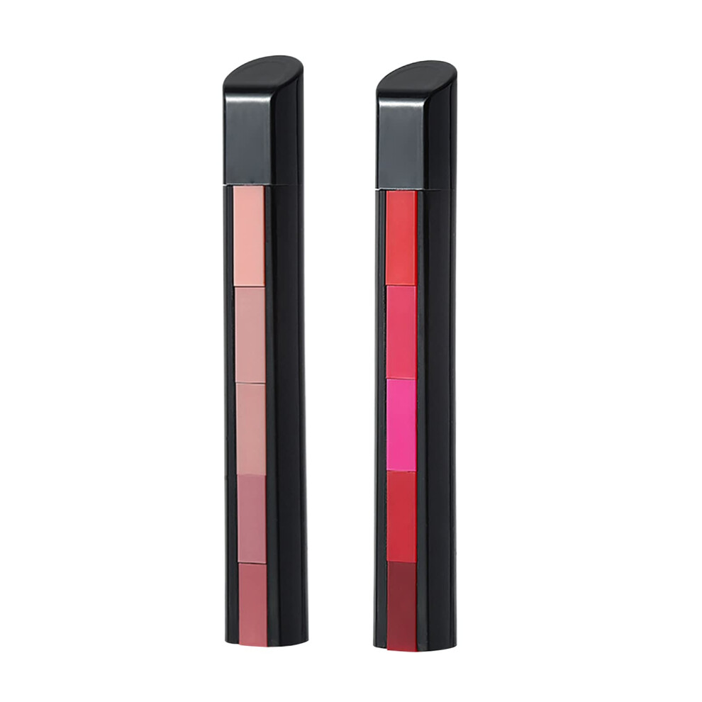 5 Color Matte Lipstick Set with Velvet Pigment and Long Lasting Non Stick Lip Gloss Duo