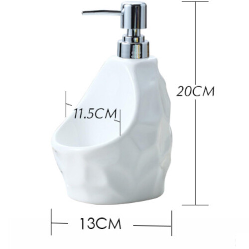 White Ceramic Soap Dispenser with Pump for Bathroom and Kitchen, Durable Easy Clean Refillable Design 1