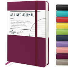 STATIONERY ISLAND A5 Lined Notebook, Journal Lined Hardcover with 120gsm Premium Thick Paper, 180 Pages Hardback Ruled Journal Notebook for Writing,