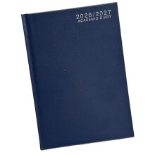 A4 Academic Diary 2026-2027 Week to View Hardback Case Bound - BLUE