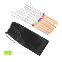 8pcs Marshmallow Roasting Sticks Set, Extendable Campfire Skewers for BBQ and Outdoor Grilling