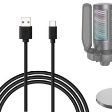 GEEKRIA for Creators Type C to USB A Microphone Cable 6.6 ft / 2 M, Compatible with FIFINE AmpliGame A6, HyperX QuadCast S, SoloCast, Logitech G Yeti