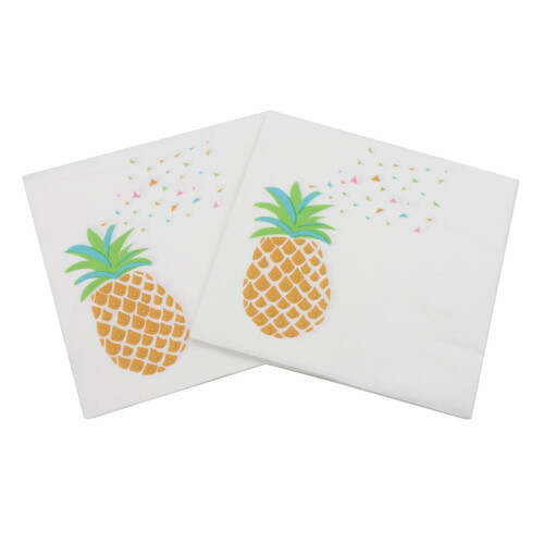 20 papirservietter med ananasprint, 33x33 cm 1