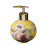 Vintage Green Peony Ceramic Soap Dispenser with Pump, Compact Size for Easy Organization 3