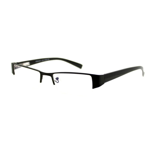 Rectangular Half Rim Reading Glasses +1.75 Black Spring Hinge Lightweight Design for Men and Women 1