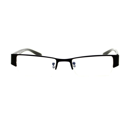 Rectangular Half Rim Reading Glasses +1.75 Black Spring Hinge Lightweight Design for Men and Women 2