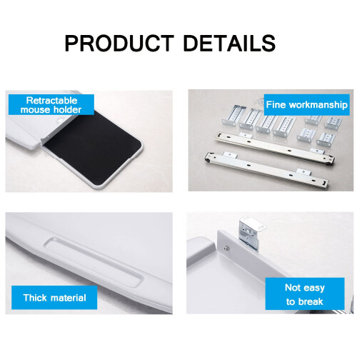 Under Desk Keyboard Tray with Mouse Platform, Sliding Drawer Clamp Mount, SpaceSaving Design 1