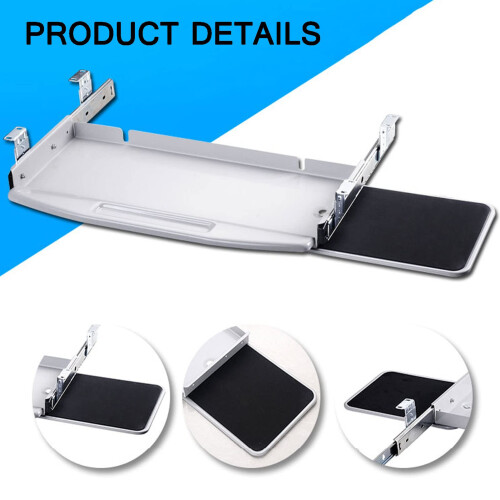 Under Desk Keyboard Tray with Mouse Platform, Sliding Drawer Clamp Mount, SpaceSaving Design 2