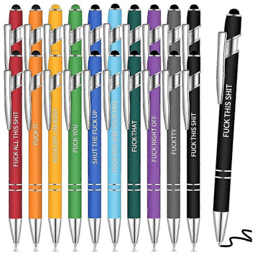 20-pack roliga kulspetspennor med metallisk design 2