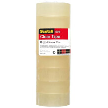 Scotch Transparent Tape, 8 Rolls (19 mm x 33 m) - General Purpose Clear Tape for School, Home and Office (Packaging may differ)