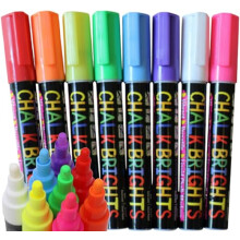 Chalk Pens for Blackboards and Windows - 8 Neon Coloured Chalk Markers for Glass, Whiteboard, Art, Bistro Menu Board - Erasable Chalkboard Pens, Wipe