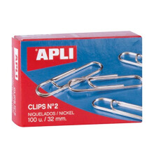 APLI Paper – Box Clips Nickel-Plated N2 32 mm Pack of 100