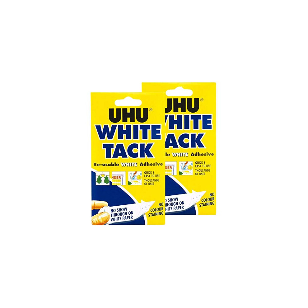 Uhu White Tack Twin Pack - Sticky Reusable Adhesive Putty 19374390