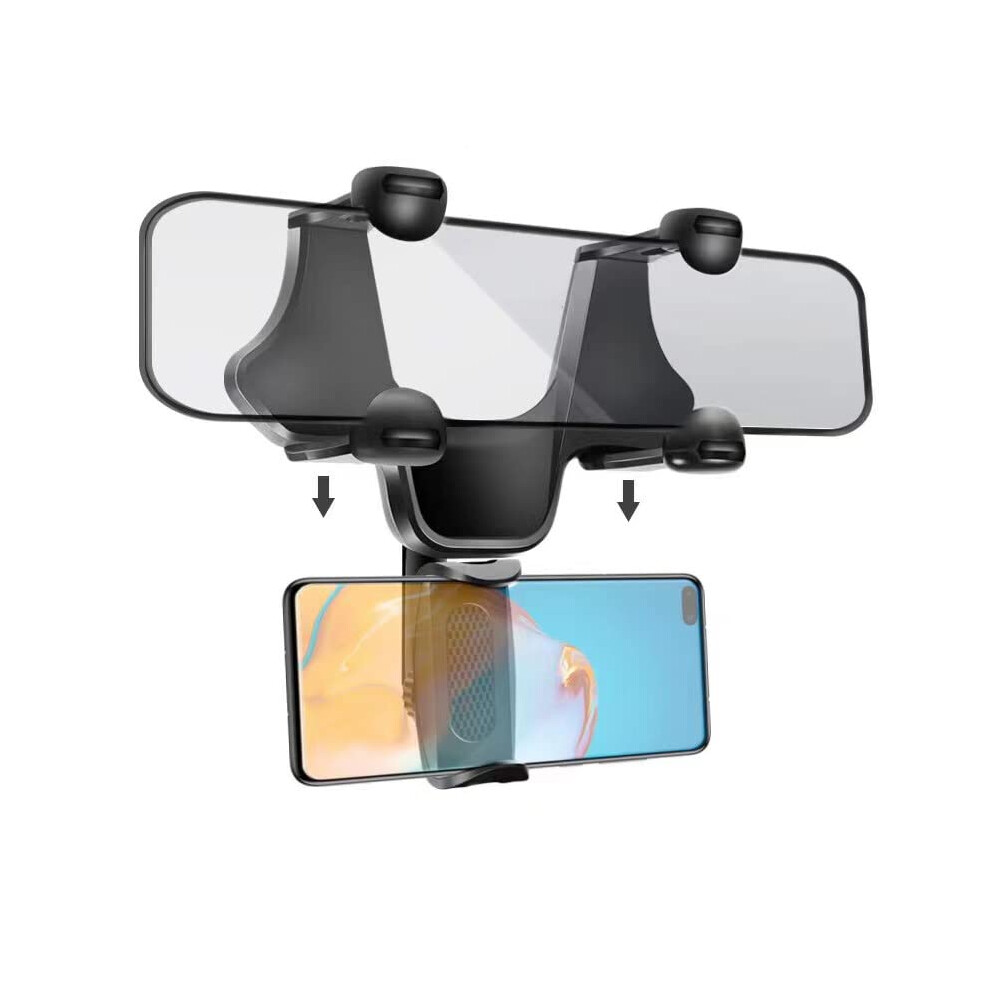 Universal Rearview Mirror Car Phone Holder With Adjustable Viewing Angle And Stable Secure Eyelevel Navigation 9310869741794