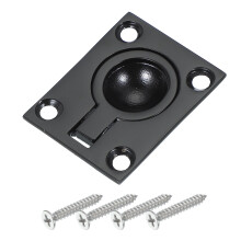 316 Stainless Steel Marine Flush Pull Handle, Black Hidden Recessed Boat Ring Pull for Yacht Door