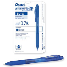 Pentel EnerGel-X 0.7mm Tip Retractable Pen, Blue (Pack of 12)