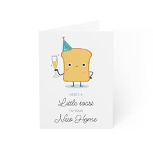 New Home Greeting Card - Toast Illustration - 6 x 8 Inch - Made in UK