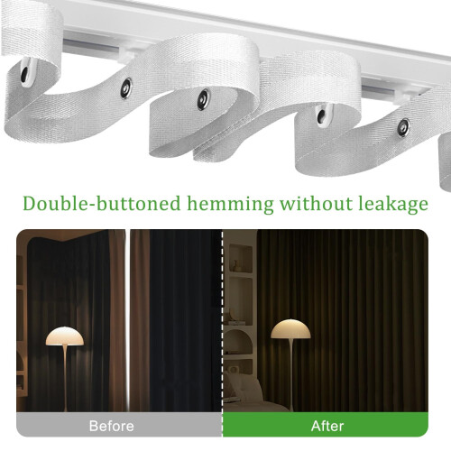 Heavy Duty Ceiling Curtain Track System with Smooth Glide Runners, SShaped Wave Design for Room Divider, White 4Pack 2