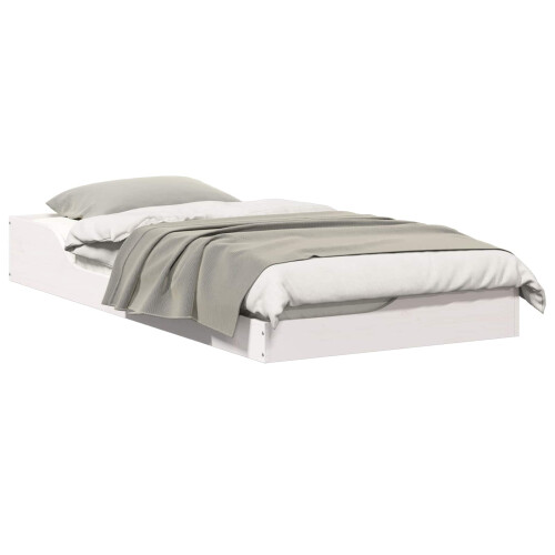 vidaXL Bed Frame White 90 x 190 cm Solid Pine Wood 1
