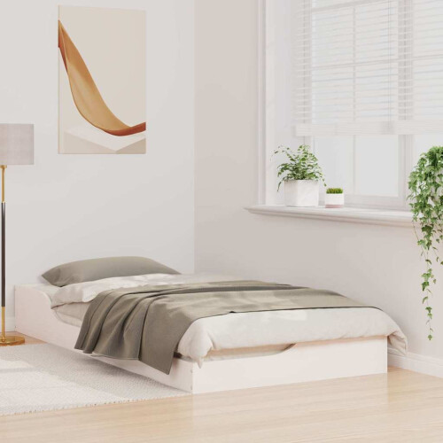 vidaXL Bed Frame White 90 x 190 cm Solid Pine Wood 2