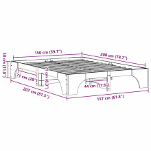 vidaXL Bed Frame White 150 x 200 cm Solid Pine Wood