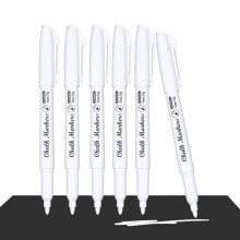 Yedtreg White Chalk Pen, 6 Pack Liquid Chalk Pens for Blackboards, Window, Glass, Chalkboard, Fine Tip Dry Erase Chalk Markers (White)