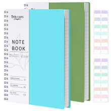 Thboxes 2 Pack A4 Spiral Notebook, 400 Pages College Ruled Notepad Wirebound Notebook, 100GSM Thick Paper Lined Journal for Women Men Writing, 21.5 x