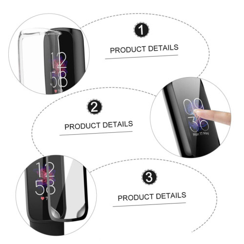 6 Pack Smartwatch Screen Protector Case, Flexible TPU Full Coverage Clear Watch Shell 1