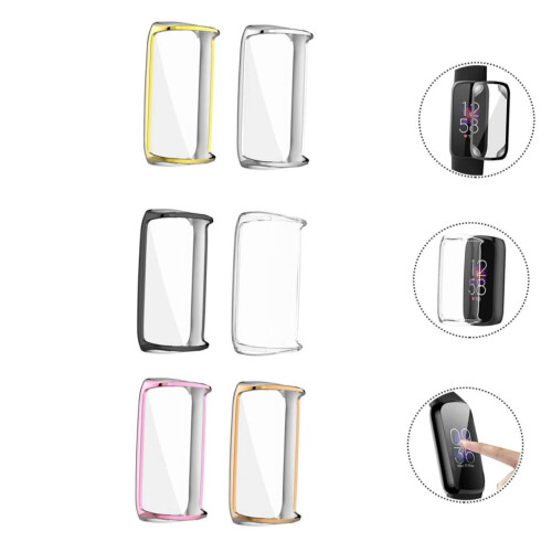 6 Pack Smartwatch Screen Protector Case, Flexible TPU Full Coverage Clear Watch Shell 2