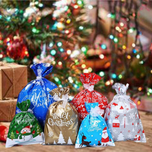 Christmas drawstring gift bags 12-pack 2
