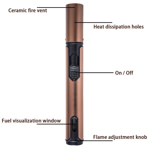 Torch Lighter Adjustable Jet Flame Windproof Refillable Butane Metal Lighter for BBQ Camping 1