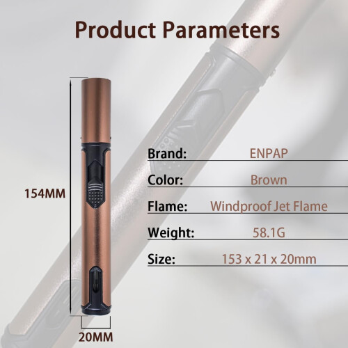 Torch Lighter Adjustable Jet Flame Windproof Refillable Butane Metal Lighter for BBQ Camping 2