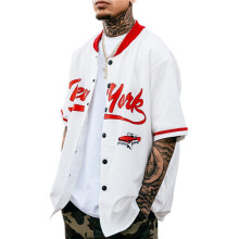 Chemises de Baseball Personnalisées Cousues/Imprimées, Chemises Boutonnées Personnalisées, Uniformes de Sport pour Hommes et Jeunes Blanc XL