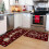 Christmas kitchen area rug set washable 2 pieces 2