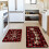 Christmas kitchen area rug set washable 2 pieces 4