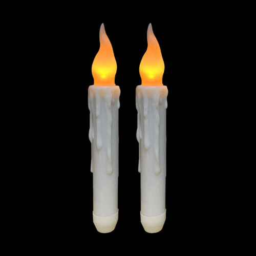 2-pak LED flammeløse koniske lys med AA-batterier 2