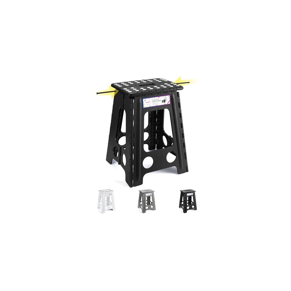 House Day Folding Step Stool 18 Inch, Heavy Duty Step Stool For Adults, Portable & Collapsible Stepping Stools, Anti-Slip Stepstool, 330 Lbs Capacity