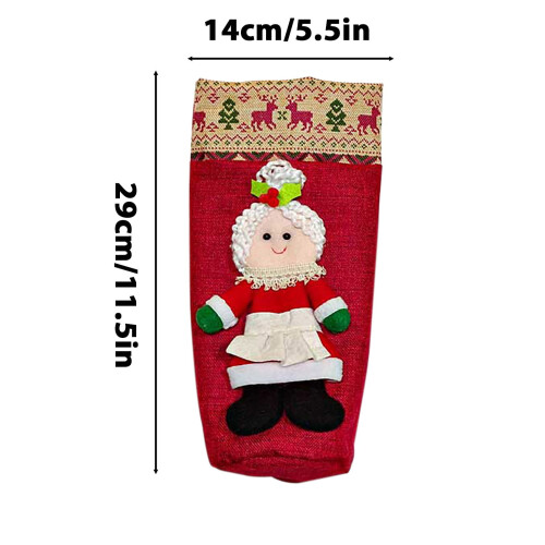 Conjunto de decoração de Natal com garrafa de vinho tinto e champanhe (2 peças). 1