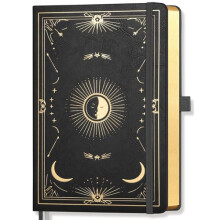 LOAPEM A5 Lined Journal Notebook -Note Book Hardcover, College Ruled Journal for Women, 192 Pages Notepad for Work, Sun and Moon Cover Design, for Wo