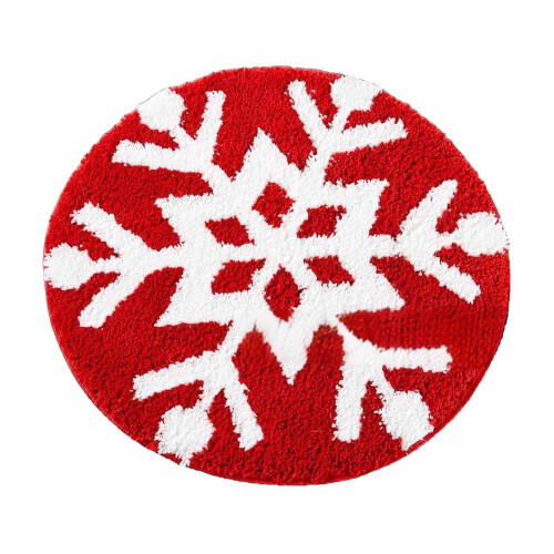 Christmas Round Carpet Polyester Non-Slip Floor Mat 60 cm 2