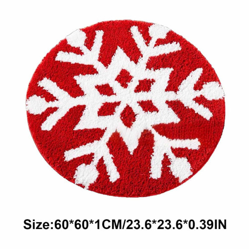 Fluffy Round Area Rug Red Polyester 23 in 2