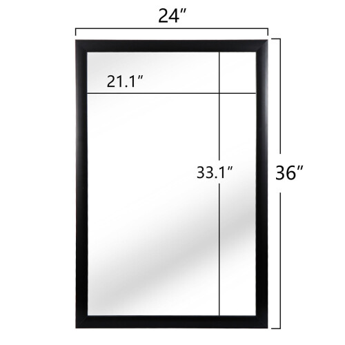 24 x 36 in Black Metal Frame Wall Mirror 1