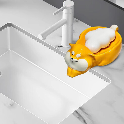 Ceramic Soap Dish with Drainable Non Slip Base, Durable Waterproof Soap Holder for Bathroom Shower 1